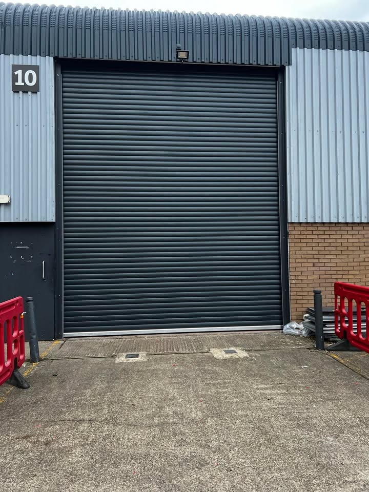 Industrial roller shutter with unit number